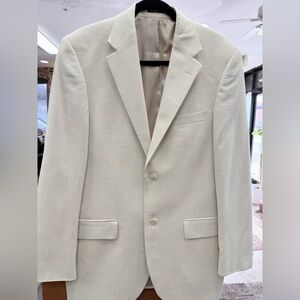 Andrew Fezza Cream Two-Button Sport Coat Blazer